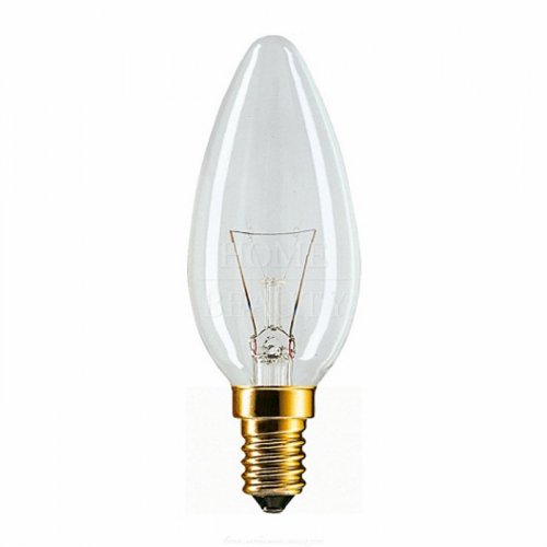 PHILIPS Лампа накаливания B35 40w E14 CL (свеча прозр.)