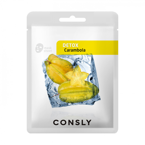 CONSLY Detox Carambola Выводящая токсины тканевая маска с экстрактом карамболы