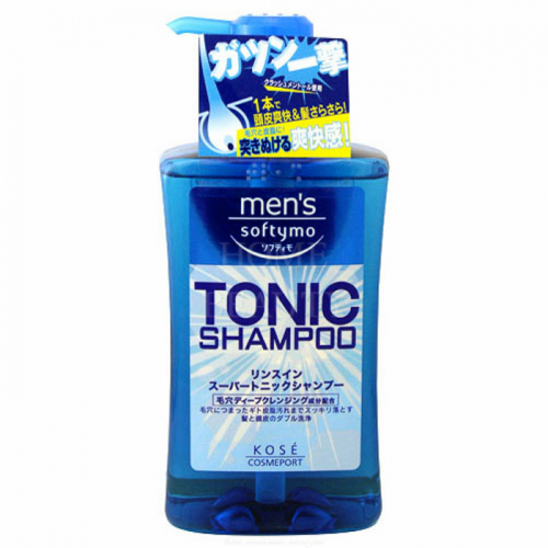 KOSE COSMEPORT Шампунь для волос Men's Softymo  мужской  тонизирующий с цитрусовым ароматом, 550 мл