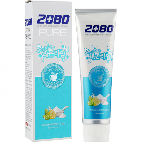Зубная паста с пищевой содой со вкусом лимон лайм AEKYUNG 2080 PURE Toothpaste Lemon Lime 120 гр