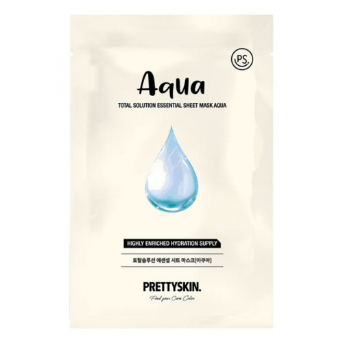  Тканевая маска для лица увлажняющая с Гиалуроновой кислотой, TOTAL SOLUTION ESSENTIAL SHEET MASK AQUA  PRETTYSKIN, 23г