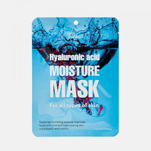  Маска-салфетка для лица с гиалуроновой кислотой, HYALURONIC ACID MOISTURE MASK THINKCO, 23 мл