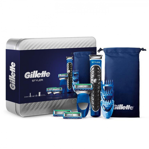 Подарочный набор GILLETTE FUSION ProGlide (стайлер бритва для мужчин, 2 сменные кассеты для бритья, 3 гребня для волос и чехол для хранения) 