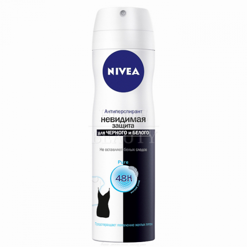 NIVEA Дезодорант - антиперспирант спрей женский Pure Невидимая защита для черного и белого 150 мл