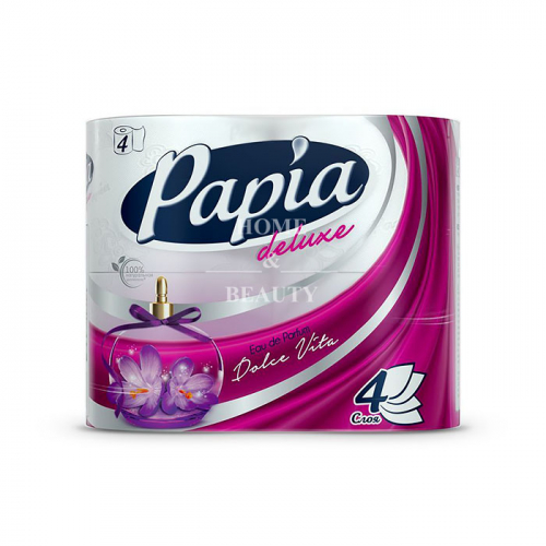 PAPIA Deluxe Dolce Vita Туалетная бумага  4 слоя, 4 рулона