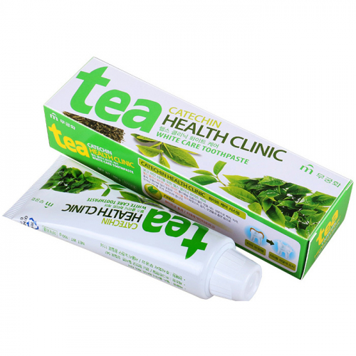 MUKUNGHWA Зубная паста " Tea Catechin Health Clinic"  отбеливающая с экстрактом зеленого чая 100 гр
