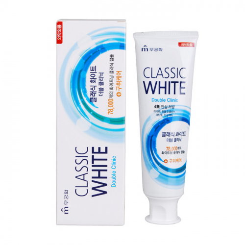 MUKUNGHWA Отбеливающая зубная паста "Classic White" двойного действия с микрогранулами, аромят мяты и ментола 110 гр