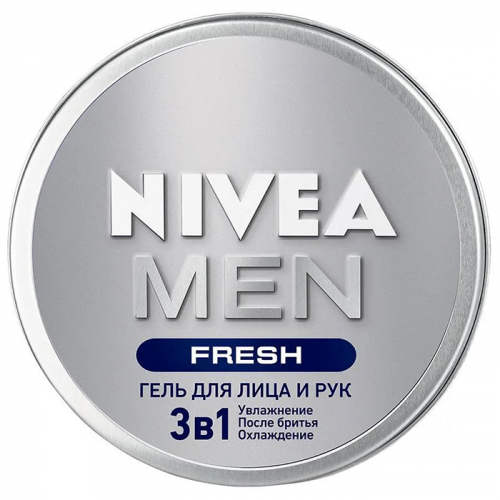 Гель 3в1 Men Fresh для лица и рук с витамином Е, NIVEA, 75 мл