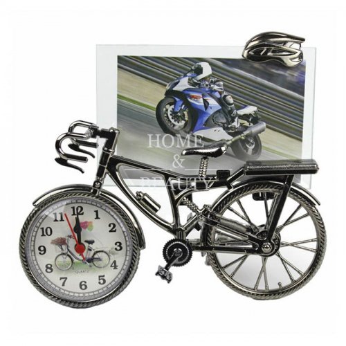 Часы-будильник с фоторамкой "Велосипед"  22*6*17 см