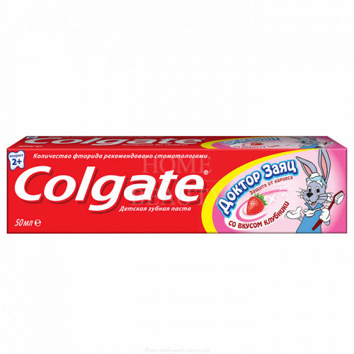 COLGATE Зубная паста  детская  "Доктор заяц" со вкусом клубники 50 мл  