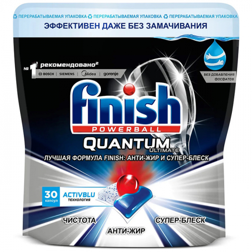 Таблетки для мытья ПММ Ultimate капсулы, FINISH, 30 шт