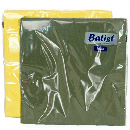 Бумажные салфетки Batist, 33х33 см 3-х слойные, BATIST, 20 шт (цвет в ассортименте)