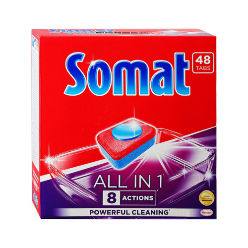 Таблетки для посудомоечных машин SOMAT All in 1 48 штук
