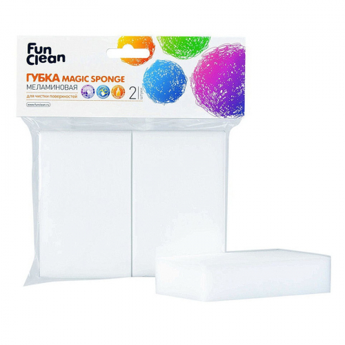 Меламиновая губка для мытья поверхностей FUN CLEAN 2 шт