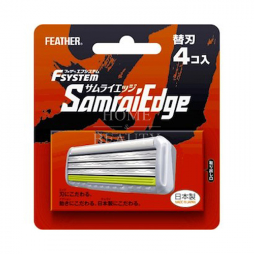 FEATHER Сменные кассеты  F-System "Samrai Edge", блистер 4 шт