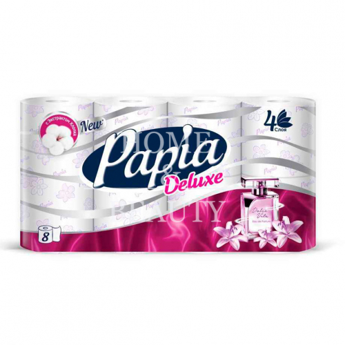 PAPIA Deluxe Туалетная бумага  Арома "Dolce Vita" 4 слоя 8 рулонов