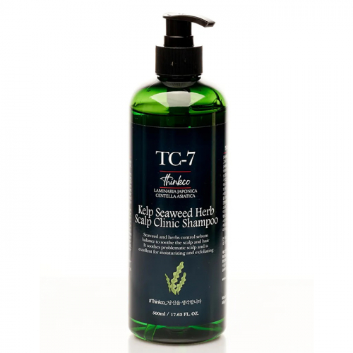 Шампунь для жирных и склонных к жирности волос с экстрактом водорослей Kelp Seaweed Herb Scalp Clinic Shampoo, THINKCO, 500 мл